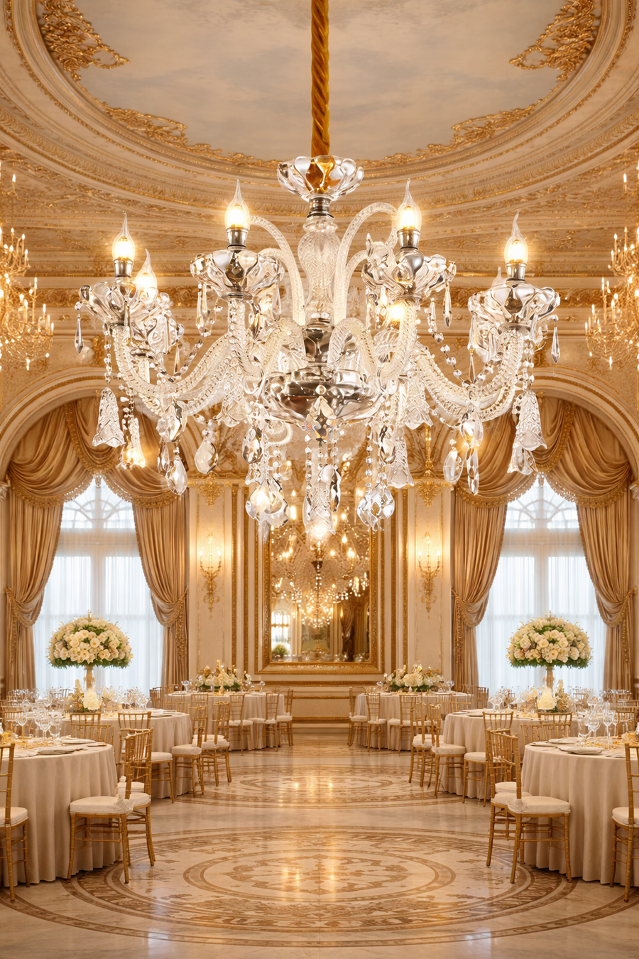 Crystal Chandelier Regalis 11x E14, Διάμετρος 85cm, Γυαλιστερό Χρυσό, Ρυθμιζόμενο Ύψος, Μέταλλο και Κρύσταλλο