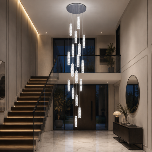 LED Crystal Chandelier 82W 3000K4000K6000K Amiri Διάμετρος 40cm x Ύψος 300cm