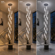 LED Crystal Chandelier AMIRI 82W Chrome, Warm/Neutral/Cold Light 3000K/4000K/6000K Amiri, Διάμετρος 40cm x Ύψος 300cm, Κρύσταλλο και μέταλλο