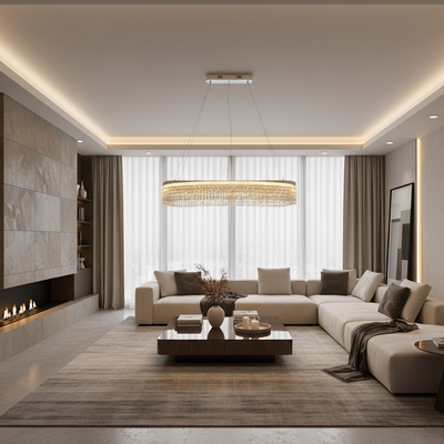 Κρυστάλλινος πολυέλαιος VOLNA Grande Regalis, 128W, 80x25cm, Ζεστό/Ουδέτερο/Ψυχρό φως, Λευκό, Μεταλλικό και Κρύσταλλο