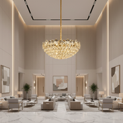 Crystal Chandelier JARDIN Regalis 24xE14, Διάμετρος 80cm, Ύψος 40cm, Γυαλιστερό χρυσό, Ρυθμιζόμενο ύψος, Κομψή σχεδίαση Crystal Chandelier Προεπιλεγμένος τίτλος Alessandro Design