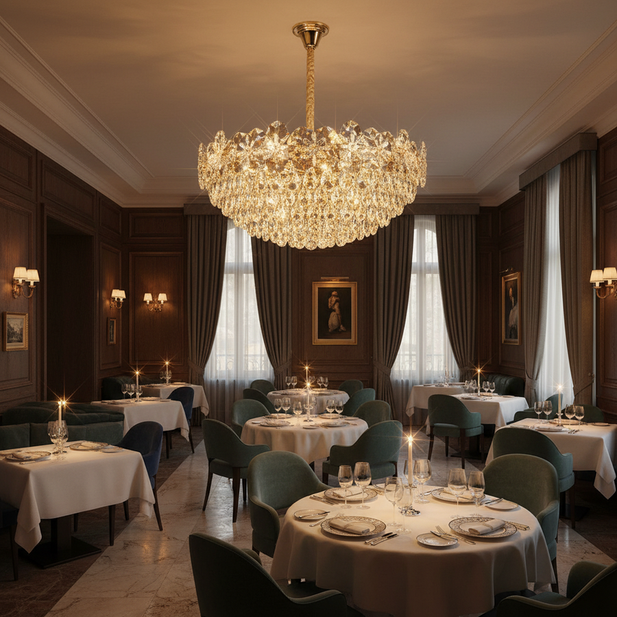 Crystal Chandelier JARDIN Regalis 24xE14, Διάμετρος 80cm, Ύψος 40cm, Γυαλιστερό χρυσό, Ρυθμιζόμενο ύψος, Κομψή σχεδίαση Crystal Chandelier Προεπιλεγμένος τίτλος Alessandro Design