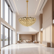 Crystal Chandelier JARDIN Regalis 24xE14, Διάμετρος 80cm, Ύψος 40cm, Γυαλιστερό χρυσό, Ρυθμιζόμενο ύψος, Κομψή σχεδίαση Crystal Chandelier Προεπιλεγμένος τίτλος Alessandro Design