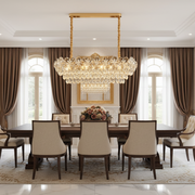 Crystal Chandelier JARDIN Supremo 12xE14, Μέγεθος 100x35 cm, Ύψος 35 cm, Γυαλιστερό χρυσό, Ρυθμιζόμενο ύψος, Κομψή σχεδίαση Crystal Chandelier Προεπιλεγμένος τίτλος Alessandro Design