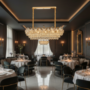 Crystal Chandelier JARDIN Supremo 12xE14, Μέγεθος 100x35 cm, Ύψος 35 cm, Γυαλιστερό χρυσό, Ρυθμιζόμενο ύψος, Κομψή σχεδίαση Crystal Chandelier Προεπιλεγμένος τίτλος Alessandro Design
