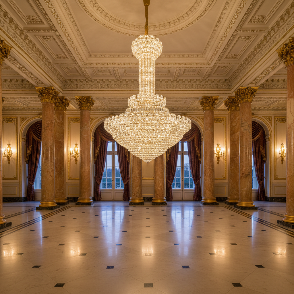 Crystal Chandelier PALAIS Grande 65xE14, Διάμετρος 150cm, Ύψος 240cm, Γυαλιστερό χρυσό, Ρυθμιζόμενο ύψος, Κομψή σχεδίαση Crystal Chandelier Προεπιλεγμένος τίτλος Alessandro Design
