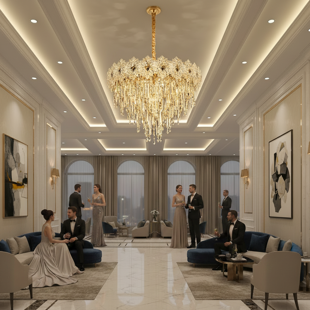 Crystal Chandelier FLEUR Magno 12xE14, Διάμετρος 60cm, Ύψος 45cm, Γυαλιστερό χρυσό, Ρυθμιζόμενο ύψος, Κομψή σχεδίαση Crystal Chandelier Προεπιλεγμένος τίτλος Alessandro Design