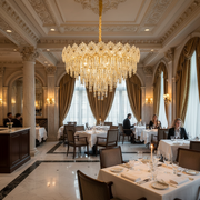 Crystal Chandelier FLEUR Regalis 22xE14, Διάμετρος 80cm, Ύψος 50cm, Γυαλιστερό χρυσό, Ρυθμιζόμενο ύψος, Κομψή σχεδίαση Crystal Chandelier Προεπιλεγμένος τίτλος Alessandro Design