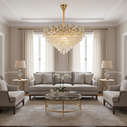 Crystal Chandelier ACE Regalis 22xE14, Διάμετρος 80cm, Ύψος 40cm, Γυαλιστερό χρυσό, Ρυθμιζόμενο ύψος, Κομψή σχεδίαση Crystal Chandelier Προεπιλεγμένος τίτλος Alessandro Design
