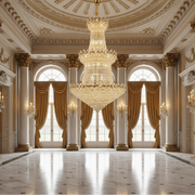Crystal Chandelier TORRE 59xE14, Διάμετρος 120cm, Ύψος 200cm, Γυαλιστερό χρυσό, Ρυθμιζόμενο ύψος, Κομψή σχεδίαση Crystal Chandelier Προεπιλεγμένος τίτλος Alessandro Design