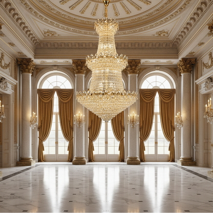 Crystal Chandelier TORRE 59xE14, Διάμετρος 120cm, Ύψος 200cm, Γυαλιστερό χρυσό, Ρυθμιζόμενο ύψος, Κομψή σχεδίαση Crystal Chandelier Προεπιλεγμένος τίτλος Alessandro Design