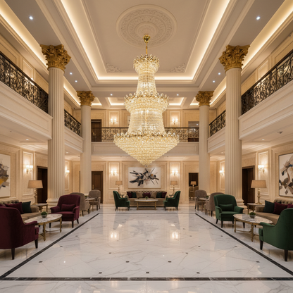 Crystal Chandelier TORRE 59xE14, Διάμετρος 120cm, Ύψος 200cm, Γυαλιστερό χρυσό, Ρυθμιζόμενο ύψος, Κομψή σχεδίαση Crystal Chandelier Προεπιλεγμένος τίτλος Alessandro Design