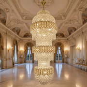 Crystal Chandelier TRIO Magno 49xE14, Διάμετρος 65cm, Ύψος 200cm, Γυαλιστερό χρυσό, Ρυθμιζόμενο ύψος, Κομψή σχεδίαση Crystal Chandeliers Προεπιλεγμένος τίτλος Alessandro Design