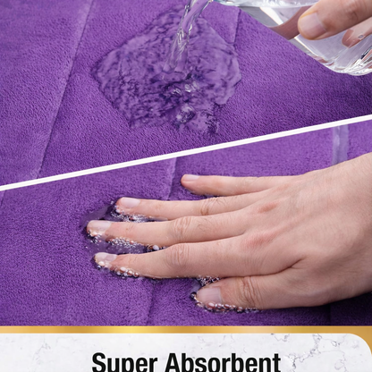 Σετ 3 Χαλάκια Μπάνιου, 50x40 cm, Μπλε, Αντιολισθητικό