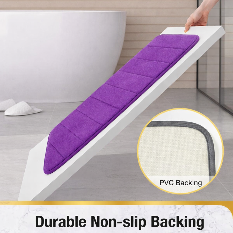 Σετ 3 Χαλάκια Μπάνιου, 50x40 cm, Μπλε, Αντιολισθητικό