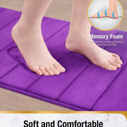 Σετ 3 Χαλάκια Μπάνιου, 50x40 cm, Μπλε, Αντιολισθητικό