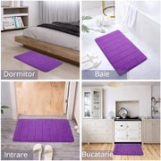 Σετ 3 Χαλάκια Μπάνιου, 50x40 cm, Μπλε, Αντιολισθητικό