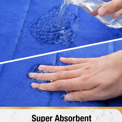Σετ 3 Χαλάκια Μπάνιου, 50x40 cm, Μπλε, Αντιολισθητικό