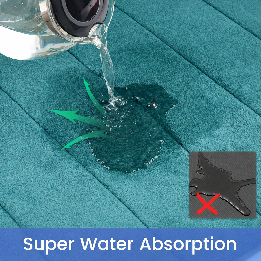 Σετ 3 Χαλάκια Μπάνιου, 50x40 cm, Μπλε, Αντιολισθητικό