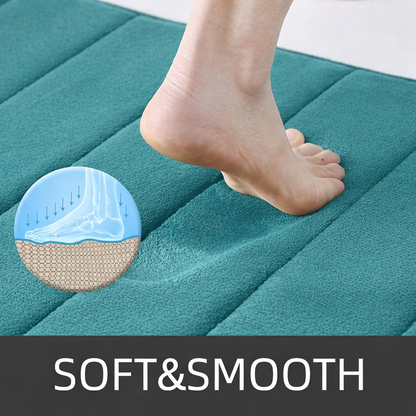 Σετ 3 Χαλάκια Μπάνιου, 50x40 cm, Μπλε, Αντιολισθητικό