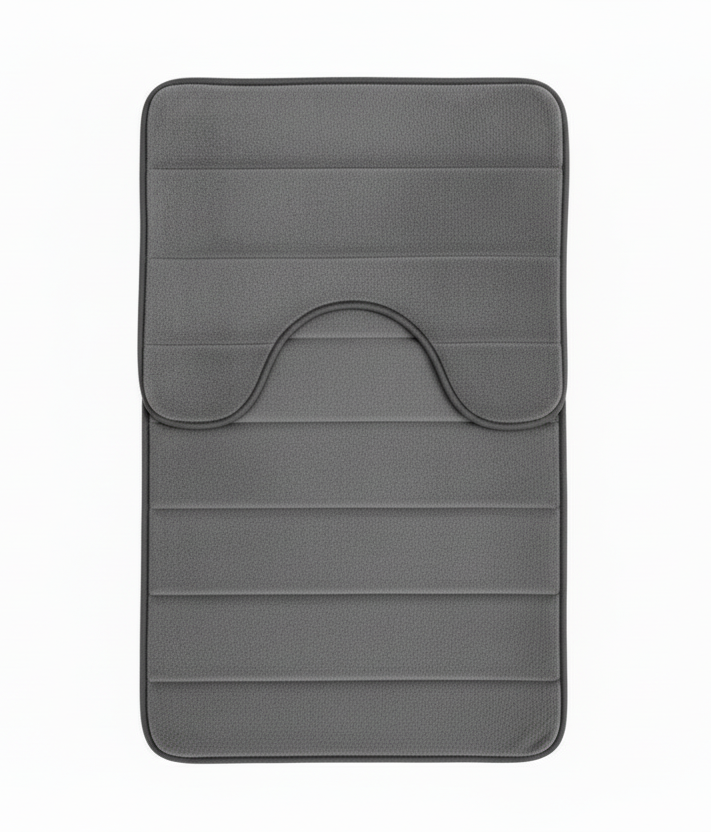 Σετ 3 Χαλάκια Μπάνιου, 50x40 cm, Μπλε, Αντιολισθητικό