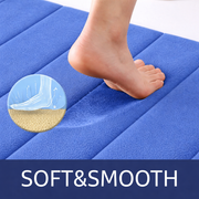 Σετ 3 Χαλάκια Μπάνιου, 50x40 cm, Μπλε, Αντιολισθητικό