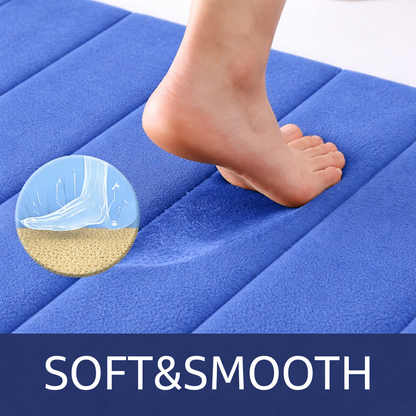 Σετ 3 Χαλάκια Μπάνιου, 50x40 cm, Μπλε, Αντιολισθητικό