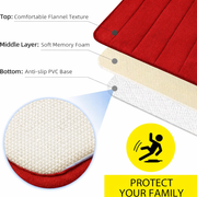 Σετ 3 Χαλάκια Μπάνιου, 50x40 cm, Μπλε, Αντιολισθητικό