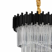 Candelabru Cristal CC110/600x1800BK , 28xE14, Diametru 60cm, Inaltime 180cm, Negru, Inaltime Reglabila, Design Elegant Candelabre Cristal Default Title Alessandro Design