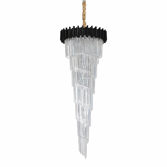 Crystal Chandelier CC110/600x1800, 28xE14, Διάμετρος 60cm, Ύψος 180cm, Χρώμιο και Ασημί, Ρυθμιζόμενο Ύψος, Κομψή σχεδίαση