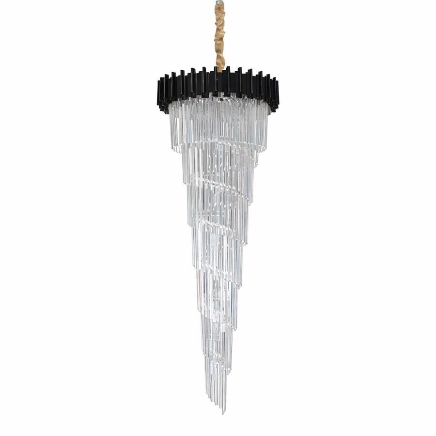 Candelabru Cristal CC110/600x1800BK , 28xE14, Diametru 60cm, Inaltime 180cm, Negru, Inaltime Reglabila, Design Elegant Candelabre Cristal Default Title Alessandro Design
