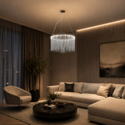 Κρεμαστός πολυέλαιος LED με τηλεχειριστήριο ILLUMINA MAGNUS, 38W, Κρύο/Ζεστό/Ουδέτερο φως, Ρυθμιζόμενο, Γυαλιστερό Chrome