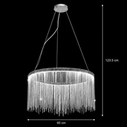 Κρεμαστός πολυέλαιος LED με τηλεχειριστήριο ILLUMINA MAGNUS, 38W, Κρύο/Ζεστό/Ουδέτερο φως, Ρυθμιζόμενο, Γυαλιστερό Chrome