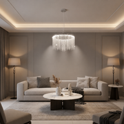 Κρεμαστός πολυέλαιος LED με τηλεχειριστήριο ILLUMINA MAGNUS, 38W, Κρύο/Ζεστό/Ουδέτερο φως, Ρυθμιζόμενο, Γυαλιστερό Chrome