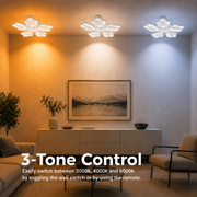 Πολυέλαιος LED με τηλεχειριστήριο TULIP 81W, 5 Πέταλα, Κρύο/Ζεστό/Ουδέτερο φως, Ρυθμιζόμενο, Λευκό