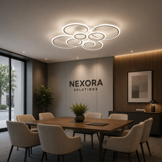 Πολυέλαιος LED με τηλεχειριστήριο BETTY 130W, 8 κύκλοι, Κρύο/Ζεστό/Ουδέτερο φως, Ρυθμιζόμενο, Λευκό