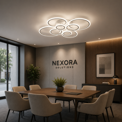 Πολυέλαιος LED με τηλεχειριστήριο BETTY 130W, 8 κύκλοι, Κρύο/Ζεστό/Ουδέτερο φως, Ρυθμιζόμενο, Λευκό