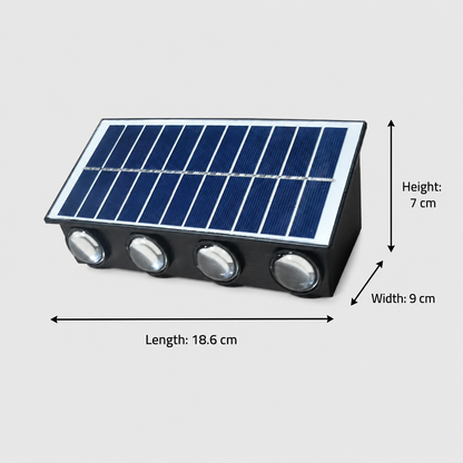 Φωτιστικό τοίχου Solaris Exterior LED, 8 πηγές φωτός, Warm Light, Μαύρο