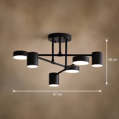 Πολυέλαιος LED GALIOS 72W, 6 Στοιχείων, Κρύο/Ζεστό/Ουδέτερο φως, Μαύρο