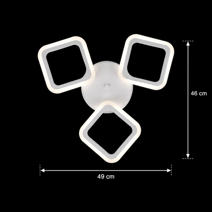 Πολυέλαιος LED ERIKA 20W, 3 Τετράγωνα, Neutral Light 4000k, Λευκό, Μεταλλικό και Ακρυλικό