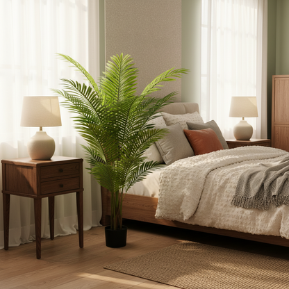 Decorațiune Palmier Kentia, 3 tulpini, Plastic, 17 frunze, 160 cm, Verde