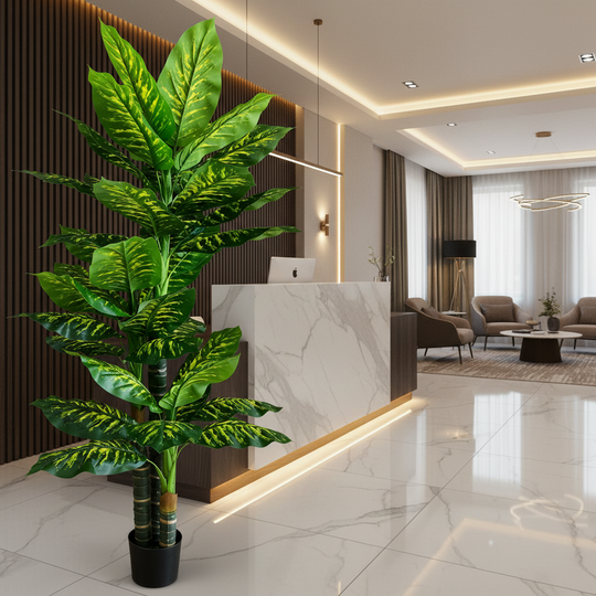 Τεχνητό φυτό Τύπος Dieffenbachia, 3 μίσχοι, 190 cm, Πράσινο