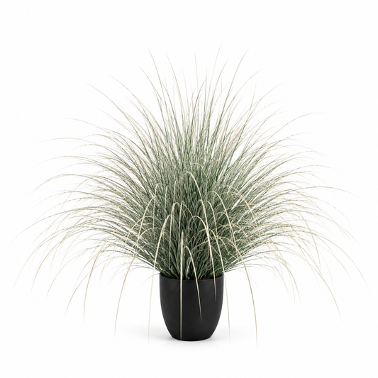 Διακοσμητικό φυτό Τεχνητό Συντριβάνι Grass, 110cm, Πράσινο και Λευκό, Χωρίς Γλάστρα