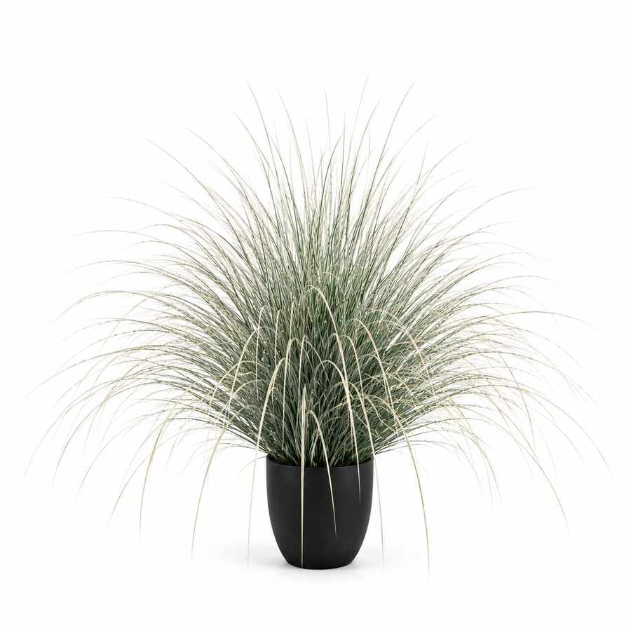 Διακοσμητικό φυτό Τεχνητό Συντριβάνι Grass, 110cm, Πράσινο και Λευκό, Χωρίς Γλάστρα
