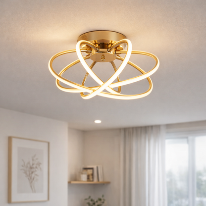 Πολυέλαιος LED με Τηλεχειριστήριο LT770/500GD, 45W, Θερμό/Ψυχρό/Ουδέτερο φως 3000K/4000K/6000K, Ρυθμιζόμενο, Aurium Metal