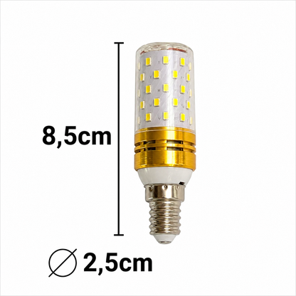 Λάμπα LED E14, 12W, Χρυσό, Θερμό/Ουδέτερο/Κρύο φως, 3000K/4000K/6000K