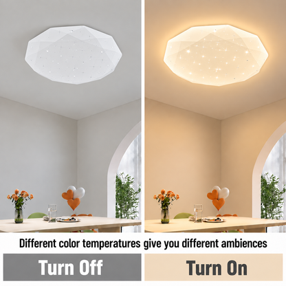 Εξάγωνο φωτιστικό οροφής LED 35 cm, 32W, 3000K / 4000K / 6000K, Λευκό, Μεταλλικό και Ακρυλικό