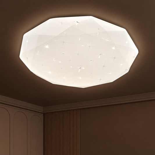 Εξάγωνο φωτιστικό οροφής LED 35 cm, 32W, 3000K / 4000K / 6000K, Λευκό, Μεταλλικό και Ακρυλικό