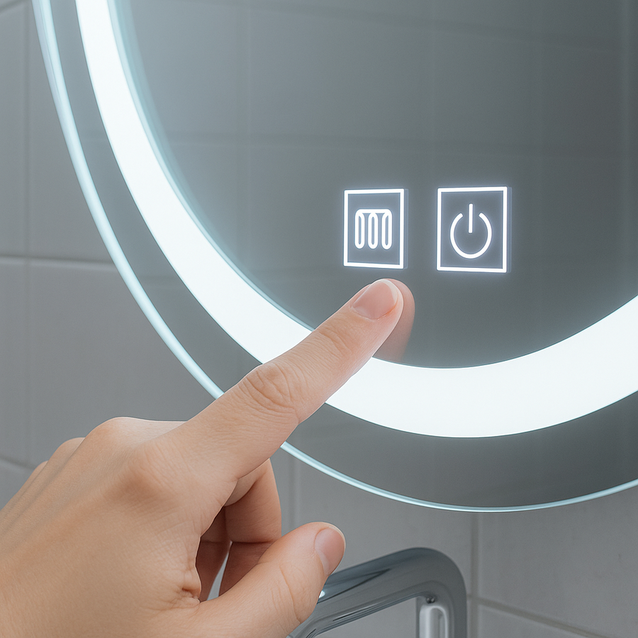 Οβάλ καθρέφτης LED, 50x100cm, Velara Touch, Σύστημα Demister, Dimmable