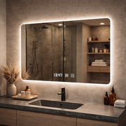 Oglinda LED Dreptunghiulara ARTAR Touch, 80X60cm, Sistem Dezaburire, Dimabila, Ceas si Temperatura